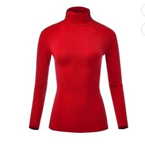Red Turtleneck Long Sleeve Top- Sz Small